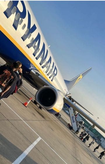 Ryanair plane at Airport. Beauvais airport is the third closest airport to Disneyland Paris