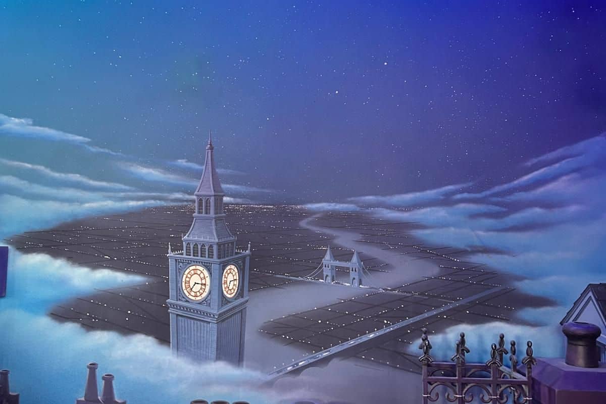 A scene from the Peter Pan's Flight Ride at Disneyland Paris